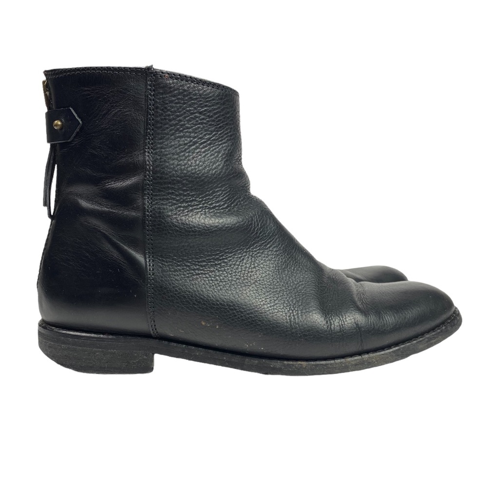 Madewell Regan Chelsea Boot Black Leather Heeled Shoes Back Zip Women’s Sz 8.5